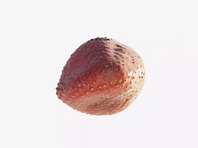Scanned Strawberry Berry Low-poly 3D model