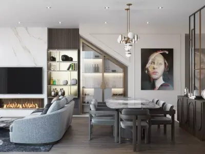 Modern Living Room 3D model get