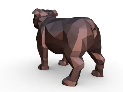 English bulldog figure 3D print model
