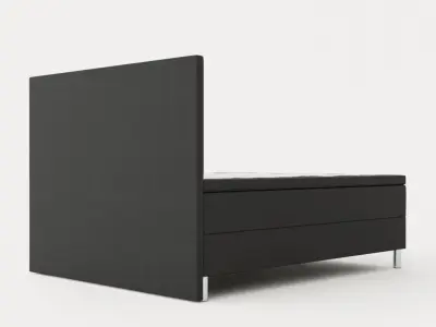Diplomat Complete Bed Package 160x200 Dark Gray Low-poly 3D model
