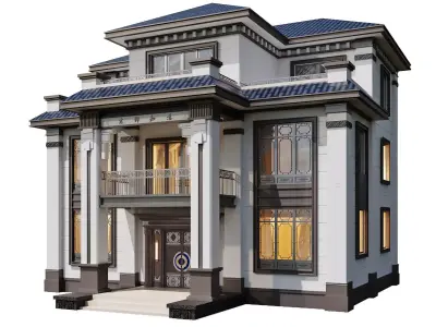 Three-Story Villa Exterior 3D model