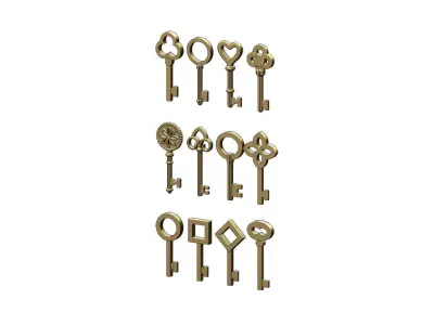Mix of 12 Key pendants and charms 3D print model