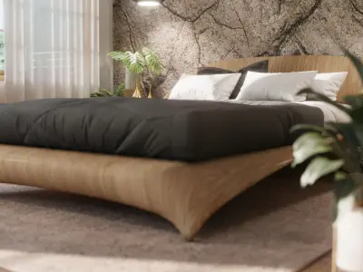 Bed Room Interior Cinema 4d Corona v1 3D model