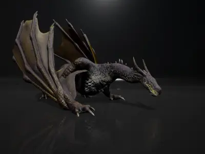 Dragon 8 Wyvern UE4 and Unity Low-poly 3D model