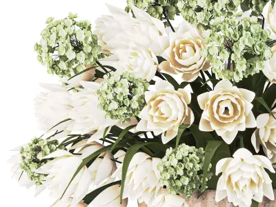 Plants Bouquet Vase 33 Low-poly 3D model