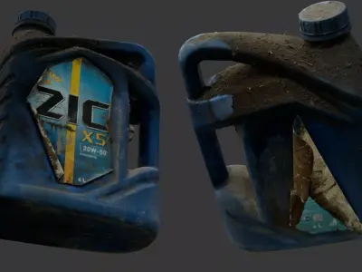 Scanned Dirty Oil Can Low-poly 3D model