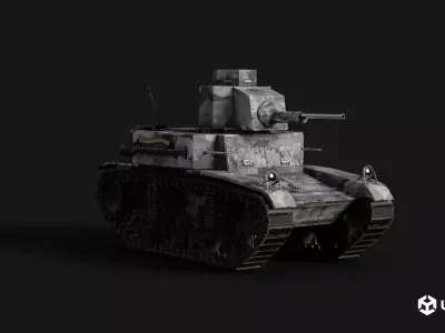 Tank M2A4 Low-poly 3D model