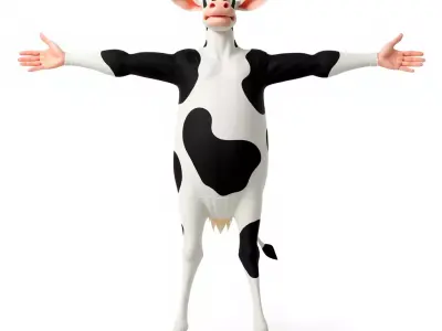 Cartoon Cow Character model pack Low-poly 3D model