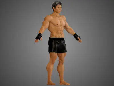 Male Asian BOX - MMA Fighter   3D model