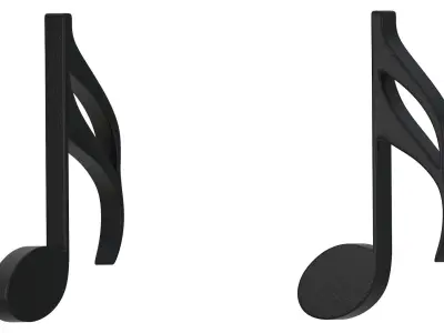 Sixteenth Note Musical Sign 01 3D model