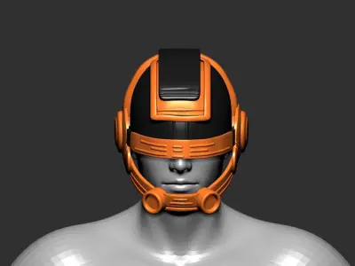 helmet high poly sculpt 3d printable  3D model 18
