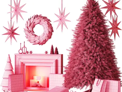 461 happy new year 06 christmas tree gift bags op2 3D model