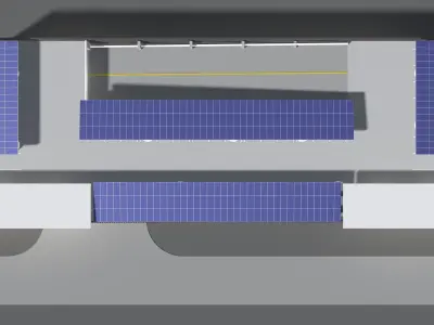 Solar parking garage building 25-24 3D model