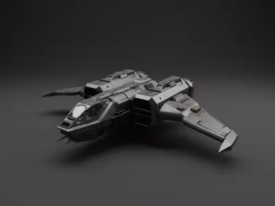 futuristic spacecraft 3d model Free low-poly 3D model