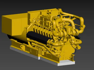 CAT SCI FI Gas engine Low-poly 3D model