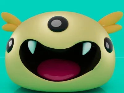 Cute Little Blob Monsters 3D Model Collection