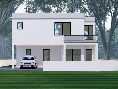 Modern House 3D Model Stylish Contemporary Luxury Home Exterior 3D model