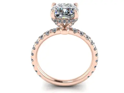 Pav Set Woman Engagement Ring 3D print model