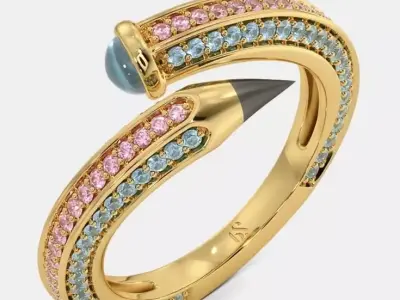 Women Fashion Ringd 3dm stl render detail 3D print model 3D print model
