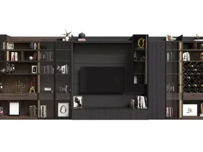 Modern Luxury TV Wall Unit 3D Model 3D model