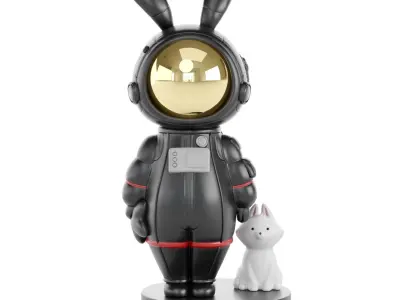 Creative Astronaut With Cat Decor 3D model