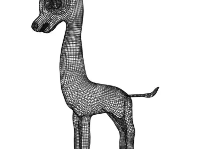 Stylized Toon Giraffe rigged Low-poly 3D model