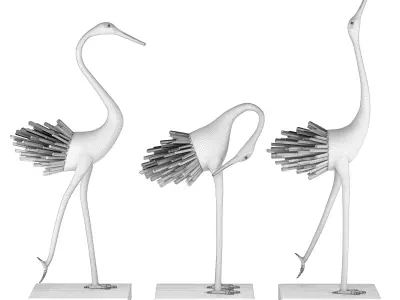 Flamingo Ornament Luxury Decor 3D model
