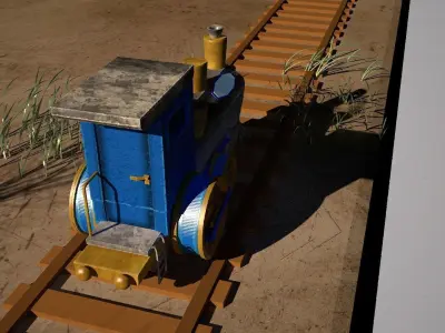 Locomotive Trophy Low-poly 3D model