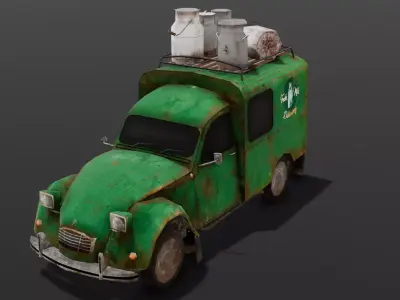 Rusted Milk Tanker 3D Model Low-poly 3D model