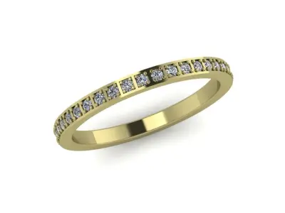 Row diamond eternity ring with stones 3D print model