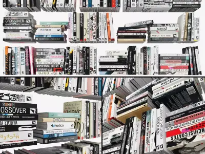 Books bookshelves Low-poly 3D model