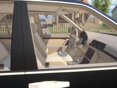 Old Sedan W140 Mercedes Low-poly 3D model