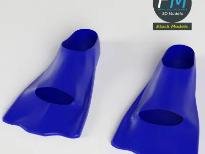 Swimming fins 2 3D model