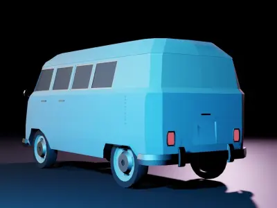 Low-Poly Volkswagen Transporter T1 Low-poly 3D model