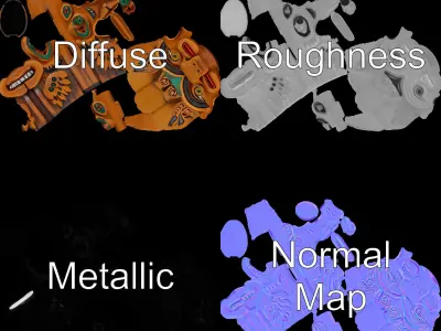 Traditional Totem Pole Sculpture Model Pack for Cultural Disp... Low-poly 3D model