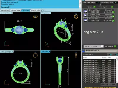 Luxury Pave Diamond Engagement Ring CAD Design STL 3DM 3D print model