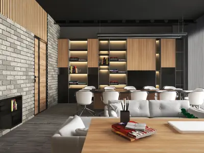 office room exetucive room v94 Low-poly 3D model