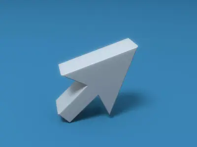 Cursor arrow Low-poly 3D model