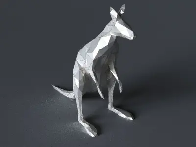 kangaroo low-poly 3D printer model Low-poly 3D model