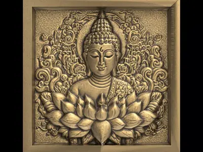 Buddha wall decor 4  3D print model