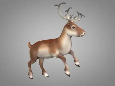 Reindeer or Christmas Deer Low-poly 3D model