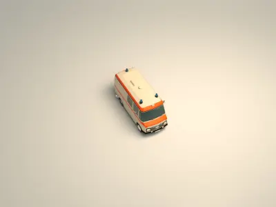 Low Poly Ambulance 01 Low-poly 3D model