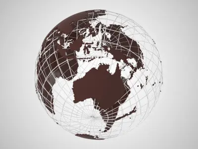 Globe News Skeleton Rich Coffe Color 3D model