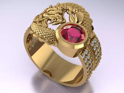 a Dragon ring 3D print model