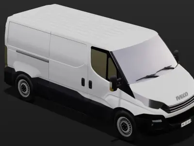 Van Animated 3D Model  Low-poly 3D model