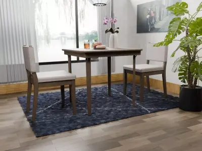 The Cozy Grey Dining Set Free 3D model