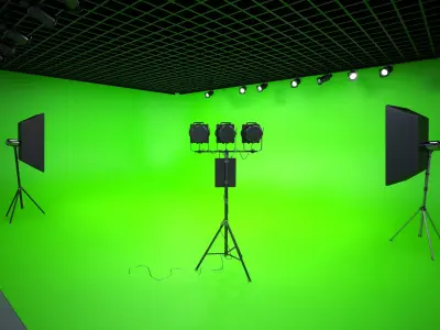 Lighting Studio Scene Low-poly 3D model