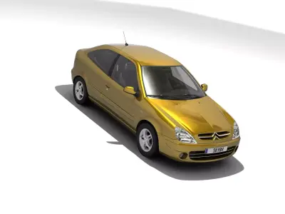 Citroen Xsara coupe 2003 with HQ Interior Low-poly 3D model