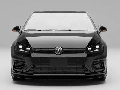 volkswagen-golf-7-5-r-2018 with interior 3D model