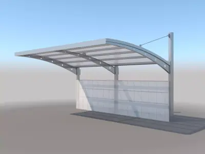 Carport Design With Steel Construction  3D model
